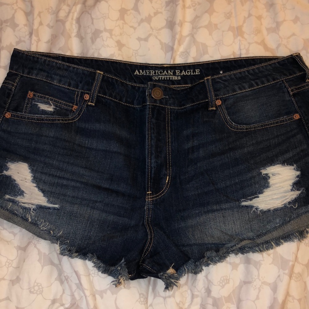 Ripped jean shorts